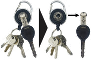 Key Recractable Belt-Clip - Black Retractor w/ Clear Strap
